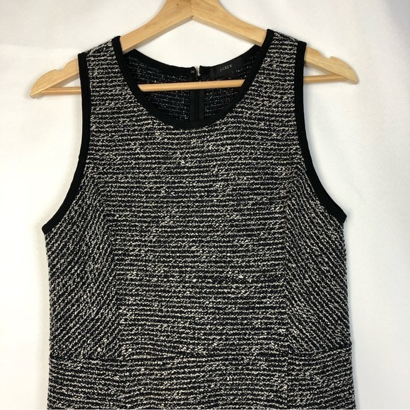 J. Crew Black & White Tweed Flared Mini Dress 10 - Picture 3 of 4